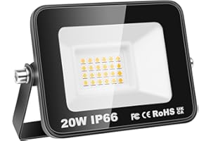 Willpower Luci di sicurezza a LED per esterni 20 W 2000 LM Proiettori a LED IP66 impermeabili bianco caldo 3000 K 85 V-265 V Luce da parete per giardino cortile patio