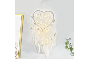 JZK Traumfänger aus Spitze mit leuchtendem Herz für Mädchen und Frauen, Babyzimmerdekoration