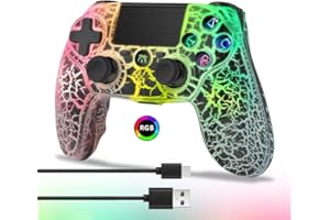 DYONDER wireless Controller per PS4, Gamepad wireless con vibrazione doppia, con luce RGB, joystick PS4 per PS4/Slim/Pro/PC(B)