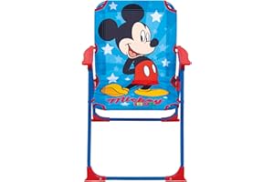 ARDITEX Silla Plegable Infantil Mickey Mouse, Silla Exterior 38 x 32 x 53cm Azul