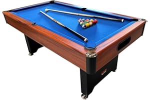 BCE 6ft Pool Table with Integrated Ball Return - Easy to Assemble Bolt on Leg System - With 2" Pool Balls, Triangle, Chalk & Brush