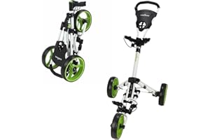 Caddymatic Golf X-Lite One-Click Folding Pull/Push Golf Cart White/Green