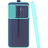 Elfia Oppo Reno 2Z ile Uyumlu Silikon Mat Renkli Kamera Lens Korumalı Kılıf, Turkuaz