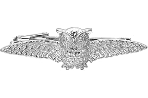 RunootPR Owl Tie Clip for Men Unique 1.9" Silver Tie Bar Clip Personalized Jewelry Gift