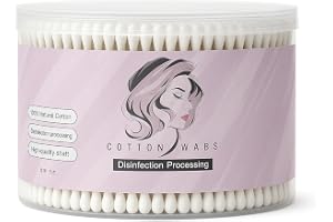 Bamboo Cotton Buds 500 Pcs Double Tipped Cotton Swabs - Biodegradable Eco-Friendly Strong Wooden Sticks Round Tips Ear Buds - Qtips Wooden Cotton Buds for Baby Care, Makeup, Ear Cleaning