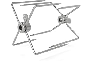 SHYOSUCCE 2PCS Universal Fleischnadeln mit Feststellschraube Edelstahl Fleischklammer für Grillspieß,Rotisserie,BBQ