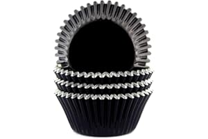 DDSHUN 100 pirottini di carta nera per cupcake, muffin, muffin, muffin, senza odore, sicuri per uso alimentare, inchiostri e bicchieri di carta a prova di grasso