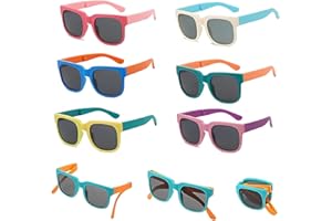 FDRJKN 6 Pack Kids Folding Sunglasses,childrens Sunglasse,kids Sunglasse,Toddler Sunglasses 3-4 Years with UV400 Protection, Lightweight PC Frame for Outdoor Activities and Parties