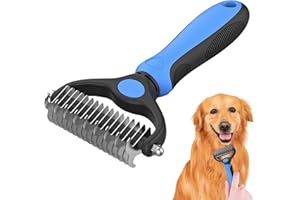 TYFYH Hundebürste Katzenbürste für Langhaar, Hundebürste Unterwolle, Unterfellbürste Entfilzungskamm für Hunde Katzen, Unterfellbürste Hunde, Doppelseitige Fellbürste - für Katzen, Hund