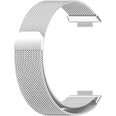 Huawei Watch Fit 2 Uyumlu Kordon Hasır Metal &Ouml;rg&uuml; Işlemeli Mıknatıslı Kayış