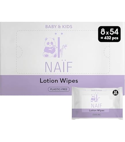 Naïf Plastic Free Wipes Biologisch Afbreekbare Doekjes 99% Water 54 Stuks
