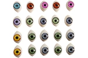 OBELUNRP Occhi per bambole, 10 paia bulbi oculari di tipo barca acrilico, 10 colori per la pupilla di vetro per la riparazione delle bambole fai -da -te