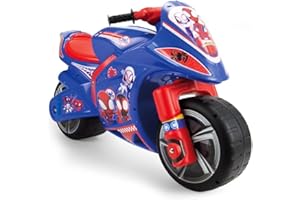 Moto Porteur Enfant 4 5 6 et 7 Ans sans Pédales - Winner Spidey XL Stable + Ergonomique - Moto Draisiènne 4 Ans Roues Larges + Transport Facile + Style Course | INJUSA