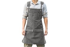 Gaf Nuncew Grembiule Barbecue Uomo, Grembiule Cucina Uomo in Denim Grembiule A Croce Con Tasche, Grembiule Personalizzato con Fascia Regolabile in Tasca, Per Giardino, Legname, Manutenzione, Saldatore