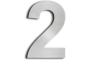 nanlyiau 6in/15.3cm Numeri civici Numero di acciaio Numero civico esterno in Solido Acciaio Inossidabile 304,Aspetto Fluttuante(6in 2)