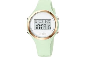 XCZAP Women’s Digital Sports Watch Waterproof LED Display Wristwatch with Alarm, Stopwatch Backlight Lightweight PU Strap, Ideal for Girls, Teens Outdoor Fitness