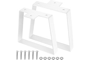 LiYiJiKeJi 2 Pcs white Coffee Table Legs Metal, Trapezoidal Furniture Legs for Sofa Dresser Cabinet Cupboard Chair Couch Dining Table Bench Legs Feets(8 inch/white)