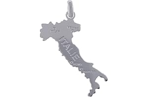 BIG BANG BIJOUX Pendentif carte Italie en Argent 925 - Mixte - pendentif italie italia botte en argent massif - cadeau homme femme enfant anniversaire noel