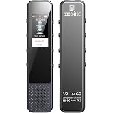COCONISE 64 GB Dijital Ses Kaydedici, Ses Kaydedici, 3072 Kbps HD Kayıt, MP3 &Ccedil;alarlı Konferans i&ccedil;in Sesle Etkinleştirilen Kay