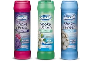 MAISIE STORE Duzzit Shake & Fresh Carpet Freshener Powder Variety Pack (3 Pack) – Floral Garden, Lily Blossom & Fresh Linen | Carpet Deodorizer, Shake and Vac Style Odor Eliminator & Carpet Cleaner Powder