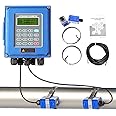 GTANND Ultrasonic Flow Meter TUF-2000B Liquid Water Flow Control Meter Flowmeter Counter Display With TM-1Clamp-On Transducers DN50-700mm