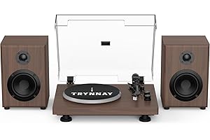 TRYNNAY Turntable Record Player with Adjustable Counterweight, Bluetooth In/Out, 33/45 RPM, Plays 7/10/12 Inch Vinyl Records – High-Fidelity Sound for Vinyl Music Enthusiasts