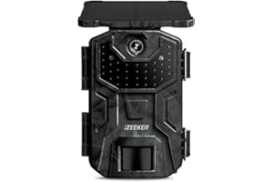 iZEEKER Fototrappola Solare 2,7K/1520P 30fps 36MP, Fototrappola Infrarossi Invisibili con LED 940nm, Fototrappole Notturna Impermeabile IP66 per la Sorveglianza della Fauna Selvatica Sicurezza Interna