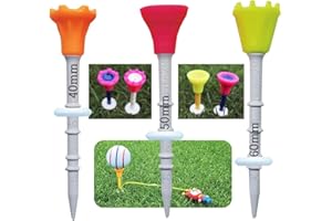BIRDIE79 Tees de Golf améliorés à Grande tête (Silicone) de qualité supérieure de 8,9 cm – Hauteur réglable – Tee-up Facile – Tee Off avec Une Plus Grande cohérence – Excellente durabilité – Cintre