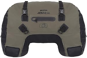 Oxford Aqua D-50 Waterproof Duffle Roll Bag Motorcycle Pannier Luggage, Khaki/Black