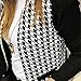 ipretty Women Houndstooth Jacket Short Zipper Cotton Coat Round Neck