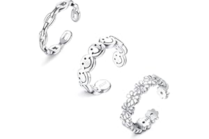 Chriscoco 3 Pezzi Anello Piede Donna Argento 925 Ipoallergenico Regolabile Anelli da Piede Spiaggia Gioielli Piedi Set Anelli Piede Argento Donna Ragazze
