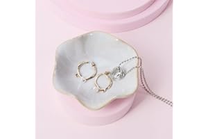 Nideen Ceramic Trinket Dish Ring Dish, Decorative Trinket Tray Jewellery Dish, Gift for Women, Her, Mother, Wedding Bridal Shower, Birthday, White