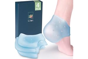 SMATIS Lot de 4 protections de talon pour fasciite plantaire, douleurs au talon, tendinite d'Achille, éperon osseux, soulager la douleur des pieds
