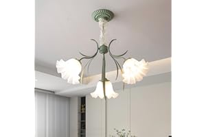 MEIBEILEIL Französischer Landhaus Kronleuchter, Vintage Blumen Design Metall Pendelleuchte, Retro Deckenleuchte chandelier hängeleuchten für Wohnzimmer, Schlafzimmer Restaurant Veranda Flur (3 Köpfe)