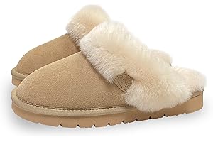 Rohn Moden Lammfell Hausschuhe Talea für Damen, echt Schaffell Pantoffel, atmungsaktive Pantoletten, Slipper mit fester EVA-Sohle in Premiumqualität, Schlappen in braun