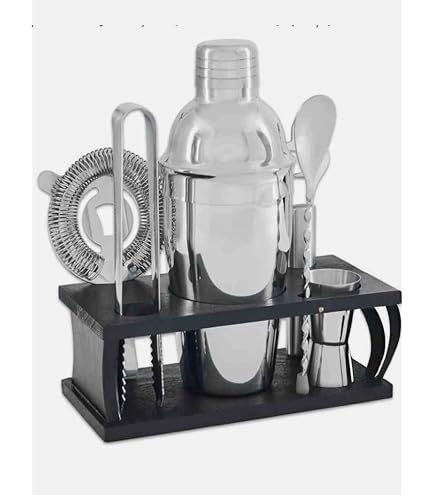 Cafemarkt Zicco JKK 03 Ahşap Standlı 10 Parça Boston Shaker Bar