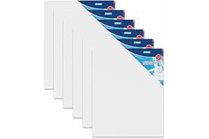 Stylex 28631-P6 - Telaio a cunei 24 x 30 cm, rivestito con tela in 100% cotone, innescato, rilegato sul retro, per colori ad olio, acrilico e tempera, pittura a guazzo, 6 pezzi