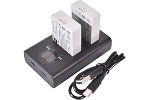 DSTE DE DSTE 2X LP-E5 Ersatzakku + Doppel-USB-Ladegerät mit LCD-Display kompatibel für Canon EOS 450D 500D 1000D Kiss F X2 X3 Rebel XS XSi T1i Digitalkamera