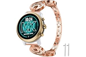 LvBu Damen Edelstahl Bracelet Kompatibel für Michael Kors MKGO, Kristall Rhinestone Diamant Uhrenarmband für Michael Kors Access MKGO Smartwatch