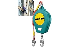 BOVDC Einziehbar Absturzsicherung Gurt 3-20m, Selbsteinziehendes Rettungsleinenkabel mit Automatischer Sperrfunktion, Personenfallbegrenzer für Dach Lastenaufzug und Ferüste10m