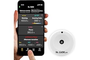 In. Licht Pro Handheld Light Meter EML Lichtmesser-Sensor für Lumen, Lux, Farbtemperatur CCT, Kontrast und Gleichmäßigkeit, Messung für architektonisches Innenraumlichtdesign Well Healthy, Weiß