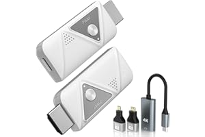 PWAYTEK Mini transmisor y Receptor HDMI inalámbrico portátil 4K, Plug & Play, Salida 1080P, Extensor HDMI inalámbrico, Compatible con 5/2.4 GHz para transmitir vídeo/Audio Desde Laptop, PC a HDTV/proyector