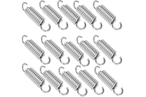 Naisfei 15 Stück Edelstahl Doppelhaken Spannung Feder, 304 Edelstahl Druckfedern 1,2 mm x 8 mm x 30 mm Zugfeder mit Stahlhaken