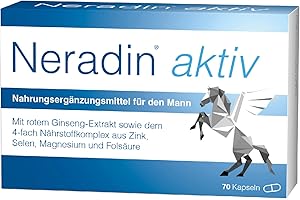 Neradin Aktiv - Mikronährstoffkomplex - mit rotem Ginseng-Extrakt sowie einem nützlichen 4-fach-Nährstoffkomplex aus Zink, Selen, Magnesium und Folsäure - 70 Stück