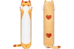 Mewaii 50CM Peluche Coussin Long Oreiller pour Enfant d'animaux Poupée Jouets Kawaii pour Enfant Mignonne Moelleux Confort Coussins en Peluche pour Cadeau