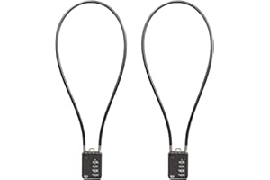 SISAV 4 Digit Cable Combination Locks 20 inches(50cm) Bold Cable for School Gym Locker,Helmet,Filing Cabinets,Toolbox,Luggage Suitcase,knapsack,Cable 5mm Diameter,Gun Black