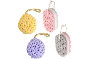 TAFACE Paquete de 4 esponjas de baño, esponja exfoliante corporal, exfoliante, productos de limpieza corporal, buen efecto de limpieza, adecuado para hombres y mujeres