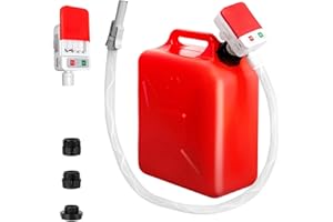 KENSBRO Bomba Trasvase Combustible, Bomba Eléctrica Gasolina 2,4 GPM con 3 Adaptadores Para Depósito, Bomba Combustible - Función Parada Por Autoinducción, Manguera 99 cm, Bomba Gasolina Para Bidones Aceite