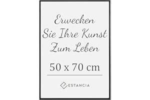 Estancia Schwarzer Bilderrahmen aus Kiefernholz 50x70 cm mit Bruchsicherem Acrylglas | Moderner Holzbilderrahmen 50 x 70 cm