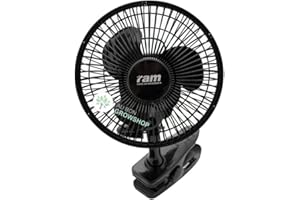 RAM 150mm (6 Zoll) anklipsen tischventilator 15W EU Stecker, Schwarz, 14.5 x 20.5 x 19.3 cm